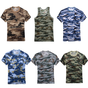 迷彩t恤男夏季男士短袖背心汗衫速干薄款宽松圆领半袖劳保体能服