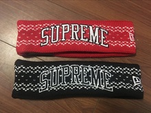 发带 头巾 护额头带 supreme 头带 fleece 刺绣 headband 17FW