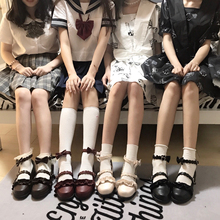 现货 绵羊泡芙原创Lolita鞋 低跟梅露露 日系花边圆头学生鞋