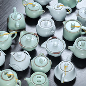 言古 汝窑茶壶单壶开片冲茶壶泡茶器家用功夫茶具汝瓷开片小罐茶