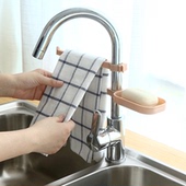 2件套 水龙头沥水置物架水池收纳架 厨房用品水槽海绵抹布沥水架