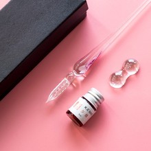 星空水晶玻璃笔蘸水笔学生渐变色钢笔套装 沾水笔蘸墨笔彩色墨水