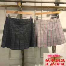 拉夏贝尔国内代购2018秋季新款韩版时尚百褶格子半身裙女20012537图片