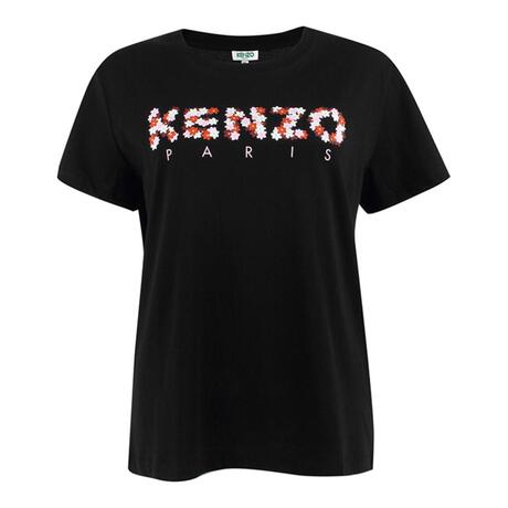 KENZO/高田贤三 女士黑色棉质简约字母LOGO短袖T恤商品大图