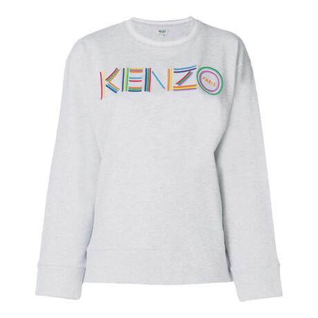 KENZO/高田贤三 女士浅灰色棉质徽标刺绣运动衫商品大图