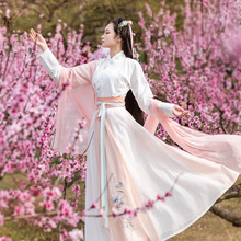 千枝日常中国风半臂交领上襦齐腰襦裙破裙春夏装 重回汉唐汉服女装