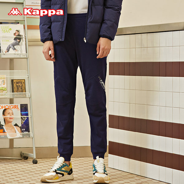 KAPPA卡帕男运动长裤休闲裤卫裤小脚裤背靠背跑步健身
