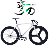海啸旗舰店死飞自行池信学生倒骑弯刀铝合金肌肉架三刀轮一体轮