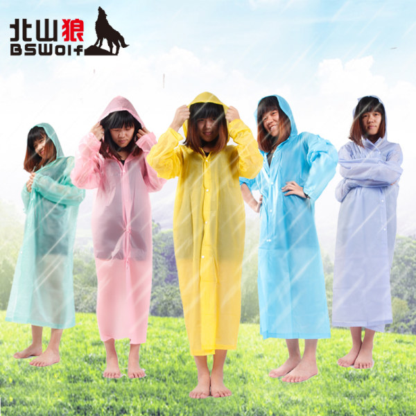 北山狼户外旅行雨衣雨披旅游便携男女透明非一次性成人雨衣加厚
