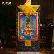烫金 唐卡佛像 西方三圣 西藏镀金阿弥陀佛唐卡 精美唐卡