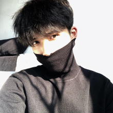 针织衫 Hualun黑色高领毛衣男韩版 ifashion 潮宽松学生纯色打底长袖