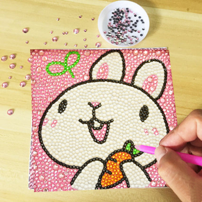 儿童钻石画满钻水晶贴画手工diy制作幼儿园创意卡通点点画框玩具