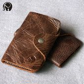 小圆象经典 牛皮钥匙柏男门禁卡包简约实用女士钥匙柏头层牛皮