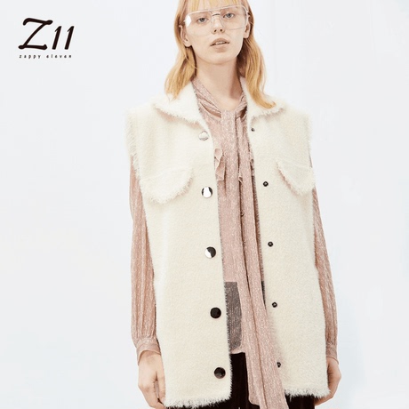 Z11女装2018冬新款韩版宽松百搭显瘦短款背心马甲外套Z18DJ901商品大图