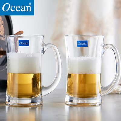 进口ocean加厚玻璃啤酒把杯 德国慕尼黑啤酒扎杯 耐热带把茶杯
