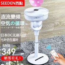 西点空气循环扇直流变频电风扇日本涡轮静音立式果岭风家用落地扇