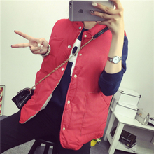 反季清仓2018秋冬季马夹女韩版修身单排扣羽绒棉马甲女装坎肩外套图片