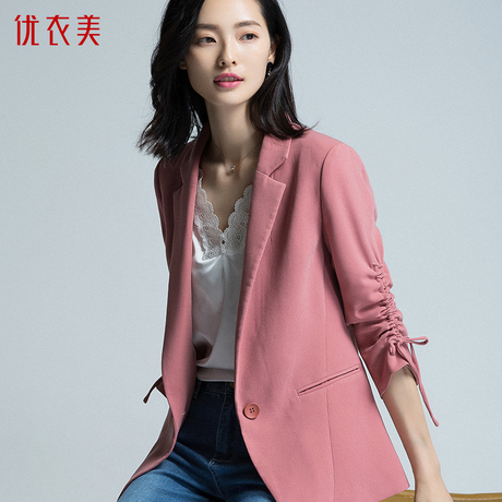 优衣美秋装女2018新款西装外套女套 百搭秋季 宽松潮流16377商品大图