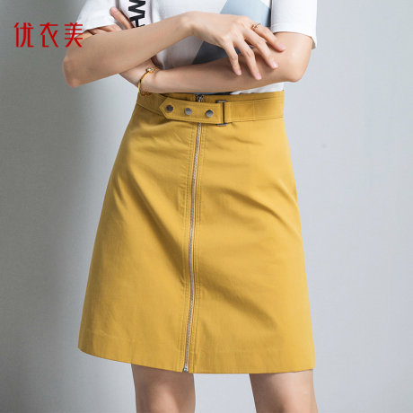 优衣美女装高腰显瘦女士裙秋季短裙女2018新款时尚 春秋31419商品大图