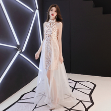 小晚礼服女2019新款宴会高贵优雅洋装名媛年会生日派对长款伴娘服