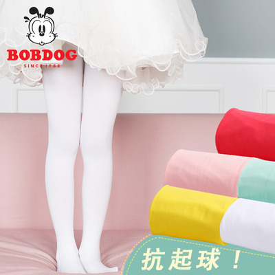 巴布豆2017春季新品3-11岁女童糖果色天鹅绒连裤袜打底裤袜舞蹈袜