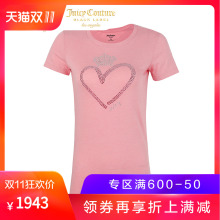 Juicy Couture2018新款心形皇冠钉珠装饰圆领短袖T恤图片