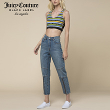 Juicy Couture时尚百搭拉链装饰牛仔裤九分裤图片