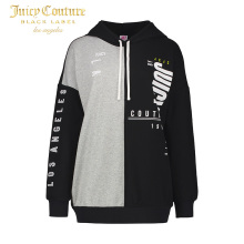 Juicy Couture字母图案拼色中长款宽松卫衣图片