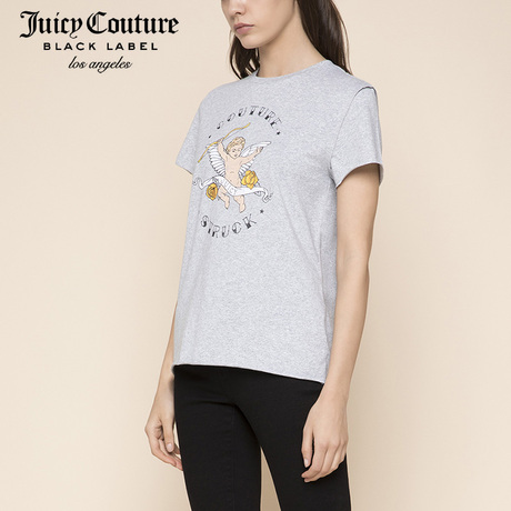 Juicy Couture2018新款JUICY小天使印花图案圆领短袖T恤商品大图