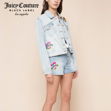 [现货]Juicy Couture2018新款时尚小清新刺绣破洞牛仔夹克外套图片