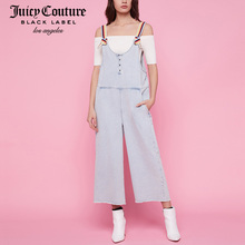 Juicy Couture彩色背带宽松牛仔阔腿裤背带裤图片