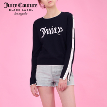 [现货]Juicy Couture2018新款印花纽扣袖子宽松套头针织衫毛衣图片