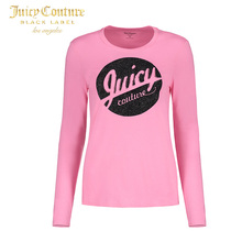 Juicy Couture简约百搭字母印章长袖圆领T恤图片