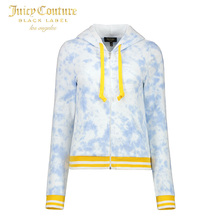 Juicy Couture2018新款时尚扎染字母图案装饰毛圈布连帽卫衣外套图片