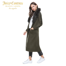 Juicy Couture2018新款时尚百搭毛领中长款针织外套图片