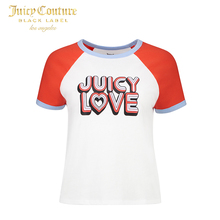 Juicy Couture2018新款百搭字母印花拼色圆领短袖T恤图片