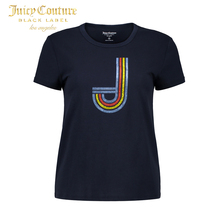 Juicy Couture女士彩色钉珠字母图案修身圆领短袖T恤图片