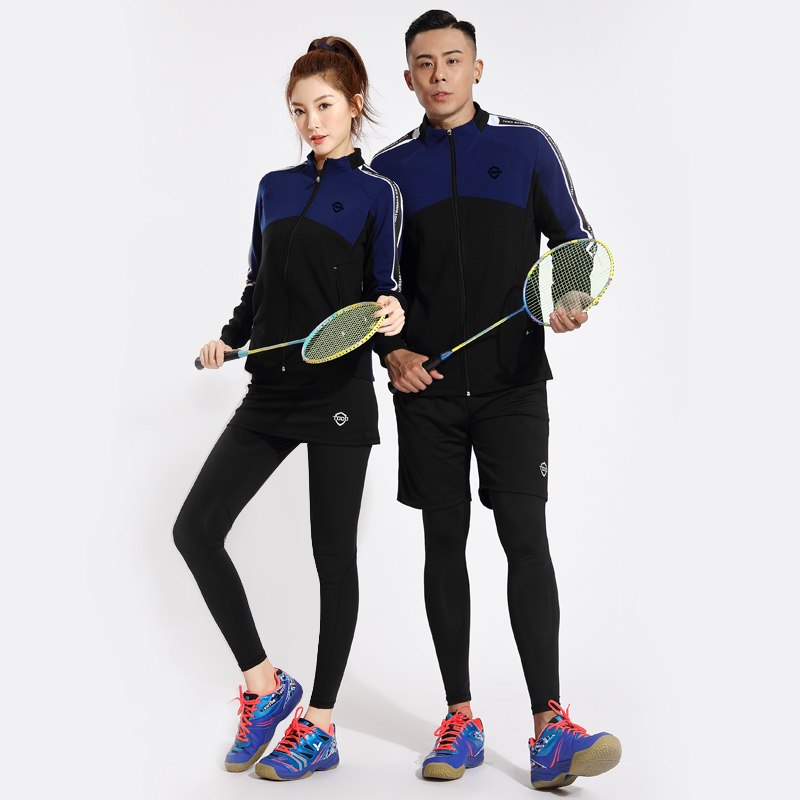 Tang Dun 2018 Autumn/Winter New Long sleeved Badminton Suit Men's and Women's Outerwear, Skirt Pants, Sports Sweater Jacket Set