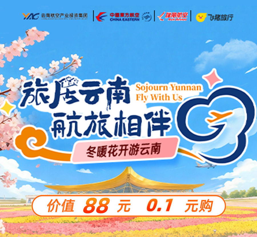 昆明88元单程进港优惠-满89减88-昆明机场进港单程券