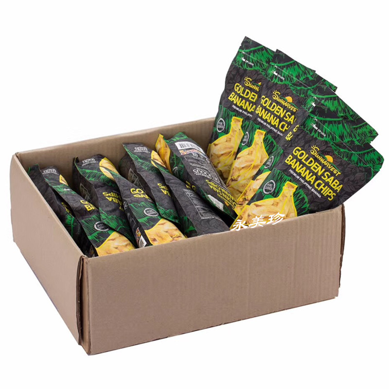 箱包邮袋20200g菲律宾进口香蕉片杉哈维斯焦糖味金莎巴香蕉脆片