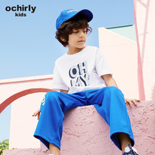 ochirly kids欧时力童装男童女童2019新款立体字母印花短袖T恤