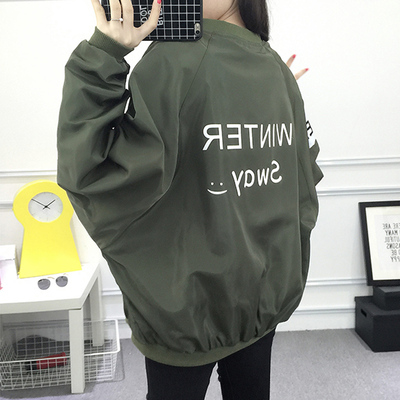 2018春秋新款青少年韩版情侣夹克棒球服学院风宽松百搭bf短外套女