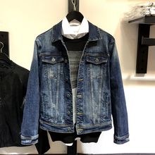 克雷格JJ男装品牌秋冬厚弹男打磨修身翻领男修身弹力牛仔夹克外套