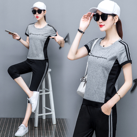 秋季大码女装套装2018新款女装休闲运动服跑步两件套胖MM秋装显瘦商品大图