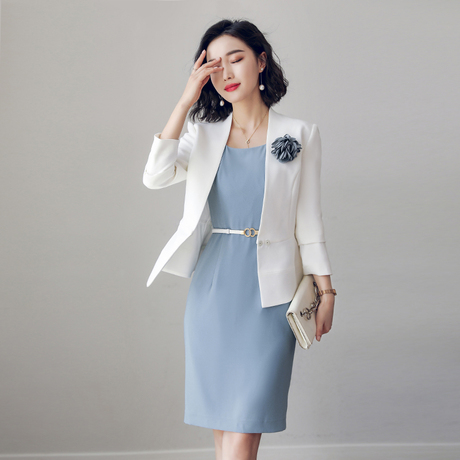 职业装套装2018新款时尚海航空姐制服播音主持艺考上镜女装工作服商品大图