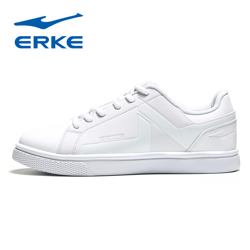 ERKE Genuine Women's Sports Shoes Autumn/Winter 2018 Low top Skate shoe Anti slip Wear resistant Casual Board Shoes Small White Shoes