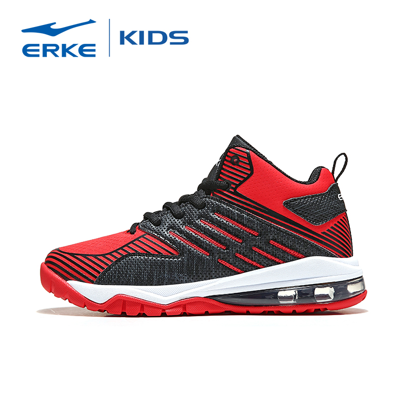 ERKE Children's Shoes Boys' Basketball Shoes 2019 Autumn CUHK Children's Running Shoes Students' Sports Shoes Red