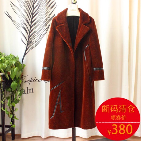 入秋羊剪绒大衣女2018秋冬新款海宁羊毛女装中长款羊羔毛皮草外套商品大图