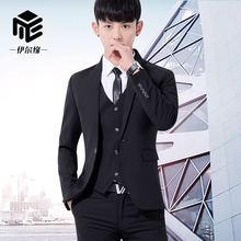 西装男套装青少年秋季修身韩版应聘工作职业正装商务休闲西服男装