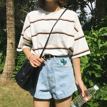 秋装研九冷系女装港味复古上衣服女生帅气打底衫百搭韩版短袖t恤图片